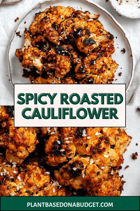 Spicy Roasted Cauliflower Aladdin’s Spicy Cauliflower, Spiced Cauliflower And Chickpeas, Mexican Roasted Cauliflower, Harissa Roasted Cauliflower, Indian Roasted Cauliflower, Spicy Cauliflower Recipes, Whole Cauliflower Recipes, Roasted Head Of Cauliflower, Paprika Cauliflower