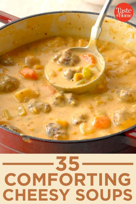 Cheesy Soups, Friendship Soup Recipe, Cheesy Cauliflower Soup, Cheese Soup Recipes, Cooking Soup, Best Soup Recipes, Comfort Soup, Soup Kitchen, Savory Soups