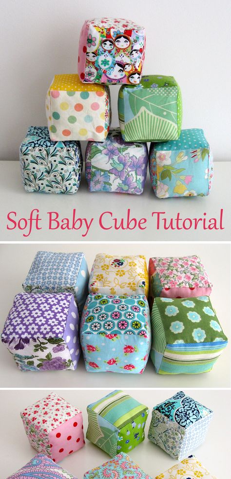 How To Sew A Cube, Free Sewing Patterns For Toys, Sewing Baby Toys Free Pattern, Diy Posable Doll, Sewing Gift Ideas Things To Make, Free Soft Toy Patterns, Home Made Baby Gifts, Sewing Block Patterns, Diy Sewing Stuffed Animals