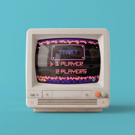 Free Retro Monitor Mockup PSD Retro Video Games Aesthetic, 80s Computer Aesthetic, Retro Tech Aesthetic, Computer Illustration Design, Vintage Computer Aesthetic, Old Computer Screen, Retro Gaming Aesthetic, Retro Computer Aesthetic, Old Computer Monitor