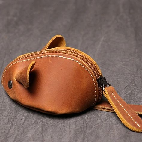 Small Leather Coin Bag | Handmade Leather Purse | Leather Earphone Bag - Leather Coin - Aliexpress Cute Cartoon Mouse, Cute Coin Purse, Purse Handmade, Key Wallet, Coin Purse Wallet, Brown Coffee, Leather Coin Purse, Coin Bag, Bag Icon