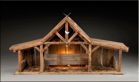 Nativity Stable Building Plans | Christmas Manger - Pesebre navideño | Christmas - Navidad ... Betlehem Diy, Christmas Crib Ideas, Nativity Scene Display, Nativity Creche, Nativity Stable, Christmas Manger, Diy Nativity, Christmas Nativity Scene, Christmas Villages