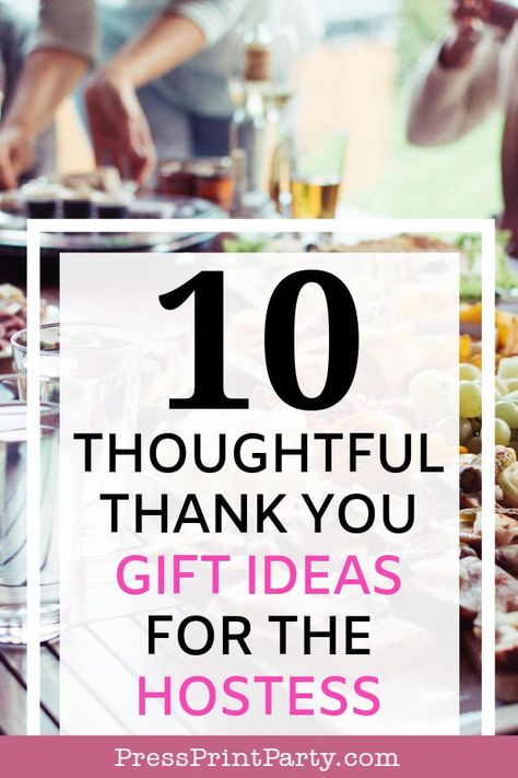 10 Thoughtful thank you gift ideas for the hostess. Awesome hostess gifts for any dinner party, baby shower hostess, bridal shower hostess, Christmas or Thanksgiving. Your friends will love these gifts ideas for her. From inexpensive to more elegant get your hostess something classy. Don't settle for a bottle of wine, be more creative with items she'll love to use. #party #gift #hostess by Press Print Party! Inexpensive Hostess Gifts, Diy Hostess Gifts, Baby Shower Hostess Gifts, Party Hostess Gifts, Dinner Party Gifts, Shower Hostess Gifts, Christmas Hostess Gifts, Baby Shower Host, Christmas Hostess