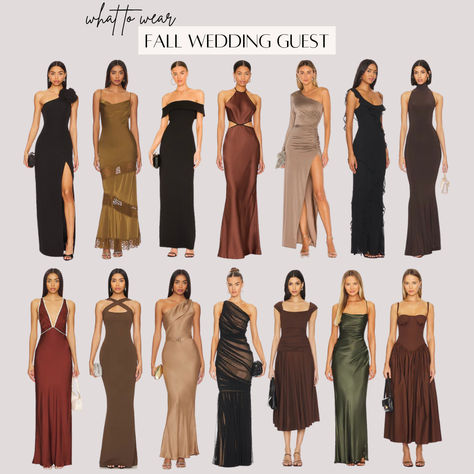 Get wedding season ready with the selection of fall wedding guest dresses. Wedding Fall Outfits For Guest, Autumnal Wedding Guest Dress, Wedding Guest Dresses Modest, Wedding Welcome Party Outfit Guest, Fall Wedding Guests Outfits, Halloween Wedding Guest Outfit, Guest Attire For Wedding, Dress To Attend Wedding As A Guest, Wedding Guest Dress Code Color Scheme