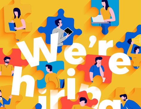 Hiring design illustration with puzzle by Conn Karola on Dribbble Puzzle Poster Design Ideas, Puzzle Design Graphic, Puzzle Poster Design, Puzzle Illustration Design, Puzzle Graphic Design, Hiring Design, Food Rescue, Puzzle Illustration, Puzzle Poster