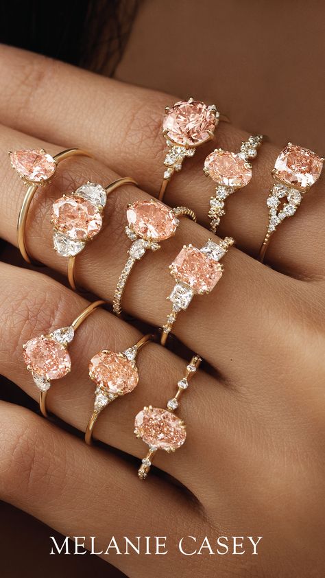 Pink Accent Engagement Ring, Pink Engagement Ring Gold, Pink Diamond Engagement Ring Rose Gold, Engagement Rings Pink Diamond, Dimond Engagement Rings, Pink Diamond Rings, Colored Diamond Engagement Rings, Pink Diamonds Engagement, Morganite Engagement Ring Rose Gold