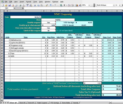 wmc-couponing-spreadsheet-excel-1331310745 Walking Across The Street, Coupon App, Couponing Tips, Excel Spreadsheets Templates, Saving Coins, Couponing 101, Couponing For Beginners, Planner Writing, Diy Coupons