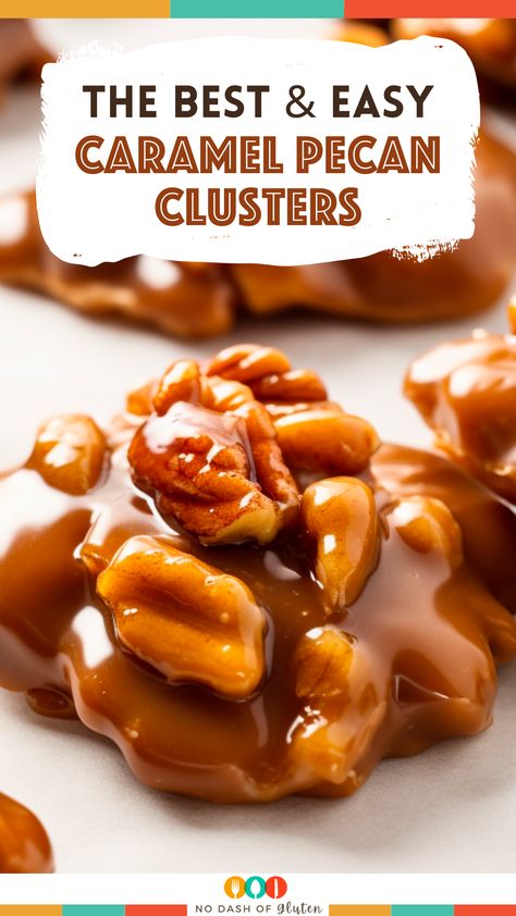 Chocolate Pecan Clusters Easy, Chocolate Pecan Clusters Candy Recipes, Praline Pecan Clusters, Sea Salted Praline Pecan Clusters, Pecan Carmel Clusters, Homemade Peanut Clusters, Nut Clusters Recipe, Homemade Candy Bar Recipes, Crockpot Pecan Clusters