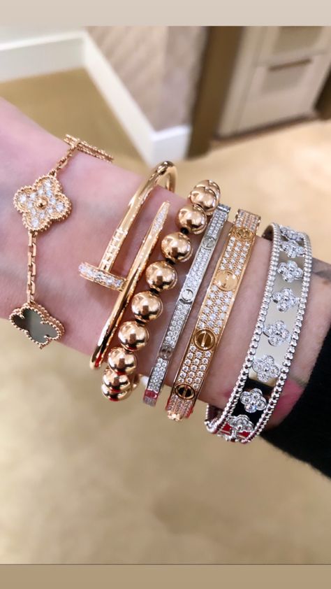 Cartier love bracelet stack