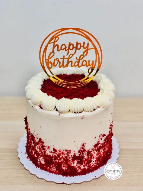 Red Velvet Cake Decoration, Red Velvet Birthday Cake, Red Birthday Cakes, Bolo Red Velvet, Cake For Boyfriend, Birthday Cake For Husband, Birthday Cake Decorating Ideas, Cake For Husband, Cake Decorating For Beginners