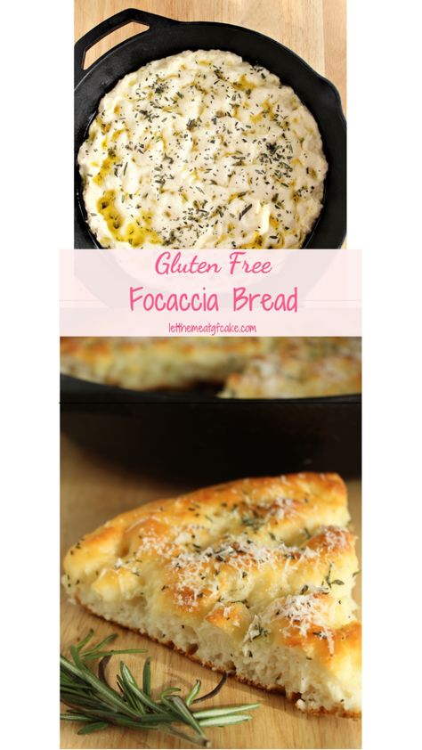 It’s so easy to make this wonderful gluten free focaccia bread! It’s light and airy with a crunchy top and bottom crust. Focaccia is flavored with olive oil, rosemary, sea salt, and a light sprinkling of parmesan cheese. Gluten Free Loaf Bread, Gluten Free Foccacia Bread, Gluten Free Focaccia Bread Recipe, Vegan Focaccia Bread, Gluten Free Focaccia Bread, Gluten Free Italian Bread, Gluten Free Bread Recipe, Foccacia Recipe, Gluten Free Focaccia