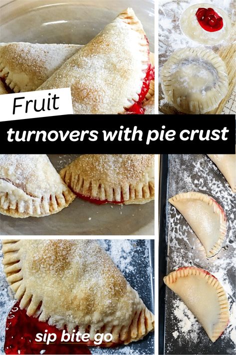 Cherry pie turnovers with pie crust are an easy treat to make with store bought pie crust. Make this easy cherry dessert at home with a few ingredients. #turnovers #friot #handpies #desserts #recipes #dessertrecipes #cherry #fruit #pie #brunch #piecrust #brunch Turnovers With Pie Crust, Fruit Turnovers, Pie Turnovers, Cherry Turnovers, Pillsbury Pie Crust, Cherry Hand Pies, Store Bought Pie Crust, Turnover Recipes, Hand Pie Recipes