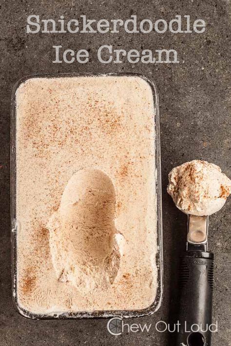 (Egg-Free) Snickerdoodle Ice Cream. #summer #desserts Snickerdoodle Ice Cream, Easy Homemade Ice Cream, Scoop Of Ice Cream, Snickerdoodle Cookies, Yummy Ice Cream, Ice Cream At Home, Homemade Ice Cream Recipes, No Churn Ice Cream, Your Favorite