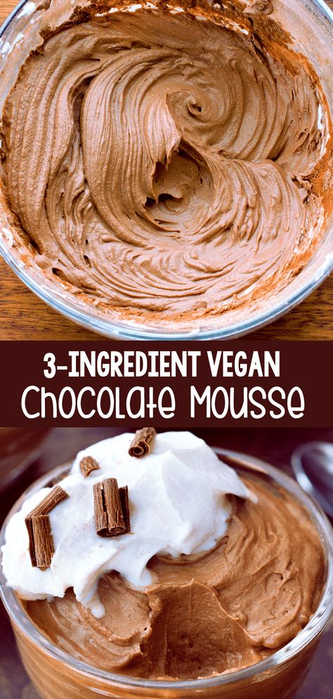 How to make easy vegan chocolate mousse, the best healthy vegan dessert Ella Vegan, Healthy Chocolate Pudding, Brownie Ideas, Vegan Chocolate Recipes, Diet Lunch, Vegan Chocolate Mousse, Chocolate Covered Katie, Vegan Baking Recipes, Baking Chocolate