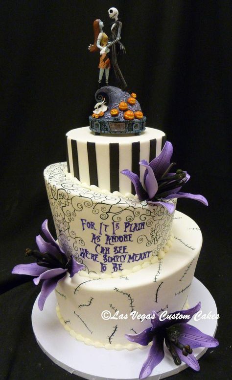 Tim Burton Wedding Cake, Nightmare Before Christmas Wedding Cakes, Jack And Sally Wedding Cake, Horror Wedding Cake, Goth Wedding Cakes, Gothic Wedding Cakes, Cartoon Wedding Cake, Nightmare Before Christmas Wedding Theme, Wedding Cake Ideas Unique