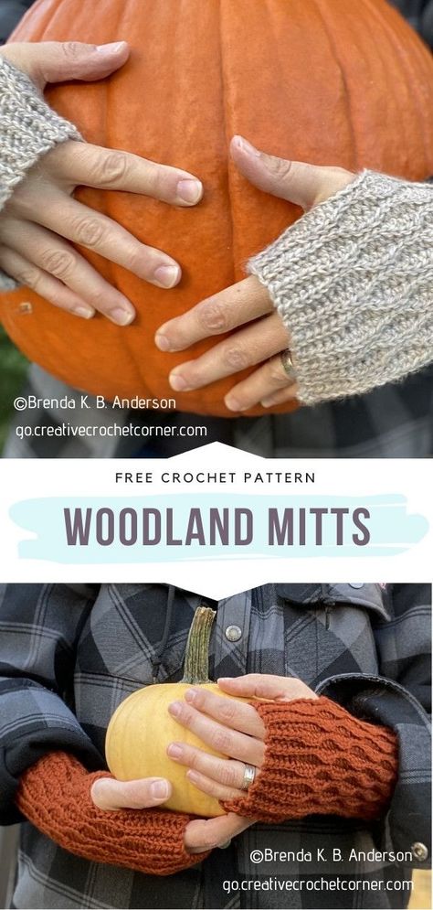 Woodland Mitts Free Crochet Pattern Minimalism and rustic vibes? Yes, please! There is so much to love about this super simple crochet pattern for mittens released by Brenda K. B. Anderson. #crochetmittens #crochetgloves #freecrochetpattern Fingerless Mittens Crochet, Crochet Gloves Free Pattern, Crochet Fingerless Gloves Free Pattern, Picot Crochet, Crochet Projects To Sell, Crochet Arm Warmers, Crochet Woodland, Crochet Mitts, Thread Crafts