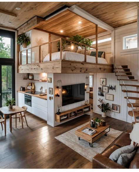 Tiny House Loft, House Loft, Tiny House Inspiration, Loft House, Dream House Rooms, Tiny House Interior, Tiny House Cabin, Tiny House Living, Tiny House Plans