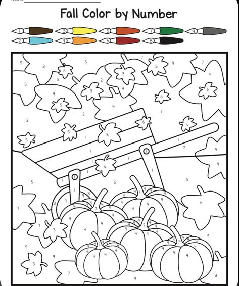 October Color By Number, Fall Color By Number Kindergarten, Color By Number Fall Worksheets, Autumn Worksheets Free Printable, Fall Spot The Difference, November School Themes, Color By Number 1-5 Free Printable, Color By Number Fall Printable Free, Halloween Paint By Number