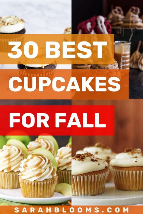 30 Best Fall Cupcakes Perfect for Any Occasion • Sarah Blooms Amazing Cupcake Flavors, Cool Cupcake Flavors, Easy Fall Cupcakes, Cupcakes For Fall, Fall Cupcake Recipes, Fall Cupcakes Recipes, Casual Birthday Party, Fall Wedding Cupcakes, Fall Snack Mixes