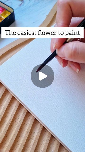 Simple Flower Watercolor Paintings, Watercolour Flowers Simple, Water Colours Painting For Beginners, Water Coloring Ideas For Beginners, Beginning Watercolor Tutorials, Flower To Paint, Watercolour Challenge, Let It Bleed, Loose Watercolor Paintings