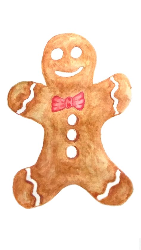 Easy Gingerbread Man With Watercolor. How To Paint Step By Step. Holiday Card. Winter, Christmas, Holy, Card, Holiday Card. Christmas Holiday Card. How To Paint. #watercolorgingerbreadman #gingerbreadmanwatercolorchristmas #howtopaintgingerbreadman #watercolorgingerbreadmantutorial #watercolorgingerbreadmanstepbystep #watercolorforbeginnersstepbystep #watercolorforbeginnersstepbysteptutorials #watercolorchristmascardsdiy #fineart #illustrationgingerbreadman #watercolorgingerbreadman Ginger Man Cookies, Watercolor Gingerbread, Watercolor Food, Christmas Card Art, Spirited Art, Painting Still Life, Food Drawing, Printable Decor, Christmas Illustration