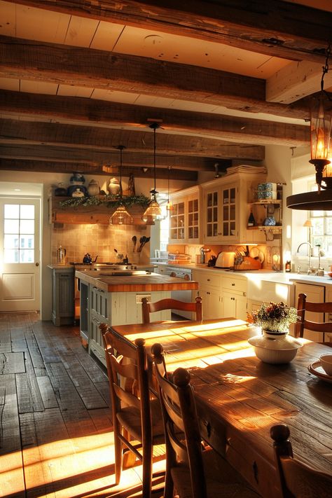 Get Inspired: Farmhouse Kitchen Decor Ideas - Quiet Minimal Kitchen 90s Style, Small Country Home Ideas, Interior Design House Modern, Vintage Cottage Kitchens Farmhouse Style, 1800s Farmhouse Kitchen, Country Houses Farmhouse, Ranch Ideas Farms, Farm Cottage Kitchen, Swedish Style Home