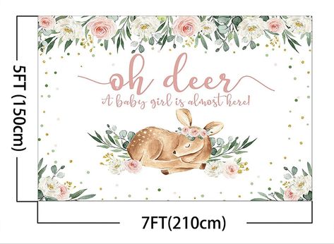 Woodland Baby Shower Backdrop, Deer Baby Shower Girl, Forest Baby Shower Theme, Deer Baby Shower Decorations, Baby Shower Backdrops, Girl Woodland Baby Shower, Woodland Baby Girl, Forest Animal Baby Shower, Backdrop Pink