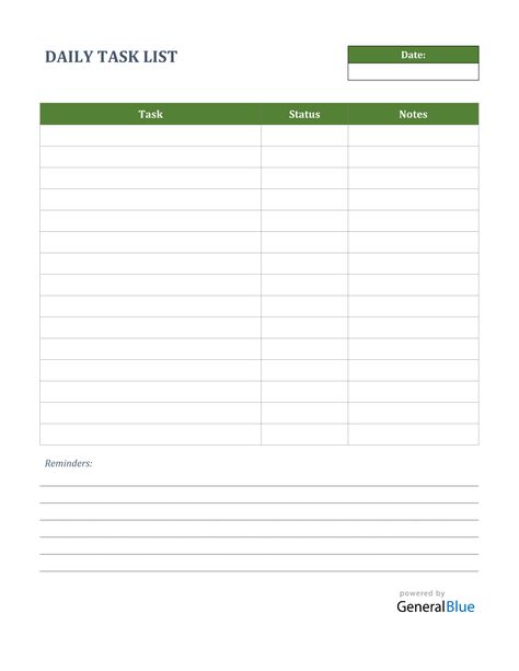 Use this printable daily task list template to help manage your daily tasks/activities. It can be edited, printed, or downloaded for free. Work Task List Template, Work Log Template, Daily Task List Printable, Entrepreneur Planner, Task Template, Task List Template, Daily Task List, Template List, Markers Drawing