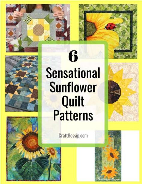 6 Sensational Sunflower Quilt Patterns – Quilting Sunflower Quilt Patterns, Sunflower Quilt Pattern, Quilt Pattern Ideas, Sunflower Quilt, Simple Sunflower, Sunflower Mosaic, Sunflower Quilts, 9 Patch Quilt, Hanging Quilts