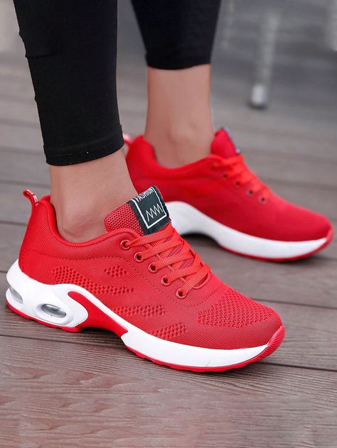 Womens Red Shoes, Dance Sneakers, Mesh Heels, Sporty Sneakers, Casual Sneakers Women, Mesh Shoes, Outdoor Shoes, Sport Sneakers, Casual Shoes Women