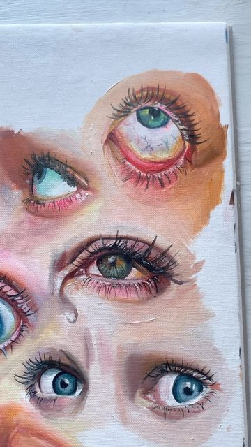 Realistic Eye Oil Painting, Thomas Saliot Artist Research, Art Final Piece Gcse, Crying Eye Painting, Art Eyes Drawing, Eye Painting Acrylic, Painting Of An Eye, How To Paint Eyes, Eye Studies