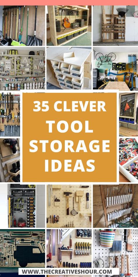 Whether you have a compact apartment, a tiny house, or a small shed, organizing your tools efficiently is essential for any DIY enthusiast. Say goodbye to clutter and wasted space with these ingenious tool storage ideas designed for small spaces. From smart solutions for apartments and tiny houses to garage and shed organization, we have the inspiration you need to reclaim your space and keep your tools easily accessible. Scrap Wood Storage Ideas Garage Organization, Organize Wood Shop, Storage For Tools Organizing Ideas, Shed Tool Organization Ideas, Garage Organization Ideas Storage Wall, Small Shop Storage Ideas, Gardening Tools Storage Ideas, Tool Storage Ideas Small Spaces Garage, Organizing Tool Shed