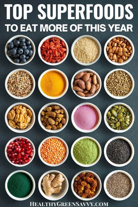 Looking for an easy way to make your diet a bit healthier? Eat more of these nutrient-dense superfoods. Here are some of the top superfoods to consider eating more of this year, plus ways to use them and money-saving tips on sourcing them affordably. #superfoods #healthyfood Top Superfoods, Super Foods List, Healthy Superfoods, Superfood Recipes, Health Hacks, Turmeric Benefits, Nutrient Dense Food, Nutrient Dense, Food Lists