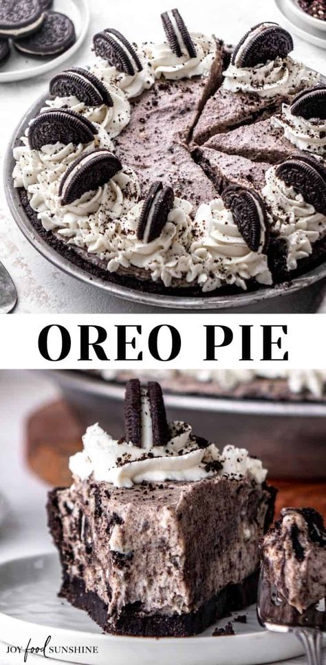 No Bake Oreo Pie, Oreo Recipe, Bbq Dessert, Cupcakes Oreo, Oreo Fluff, Oreo Desserts, Oreo Dessert Recipes, Oreo Pie, Oreo Cream