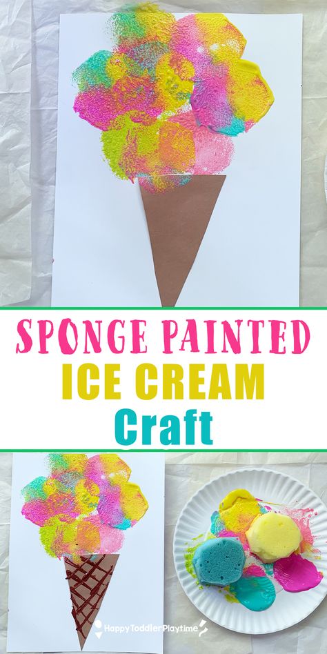 Ice Cream Craft, Ice Cream Crafts, Outfit Hiking, Candy Land Christmas Decorations Diy, Shabby Chic Easter, Cardboard Box Crafts, Easy Easter Decorations, Summer Hiking, Sponge Painting