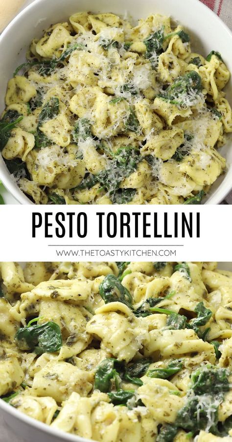 Wellness Girly, Pesto Tortellini, Pesto Pasta Recipes, Tortellini Recipes, Pasta Dinners, 15 Minute Meals, Pasta Dinner Recipes, Cheese Tortellini, Fresh Spinach