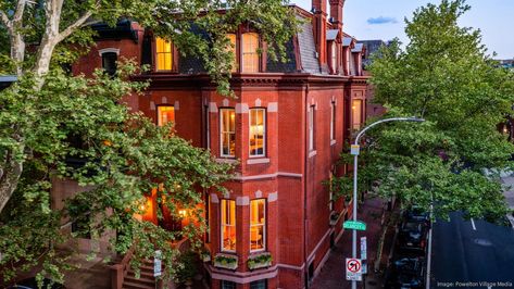 Philadelphia Houses, Rittenhouse Square Philadelphia, Old City Philadelphia, Old Philadelphia, Philadelphia Print, Heated Garage, Walnut Doors, Victorian Townhouse, Street House