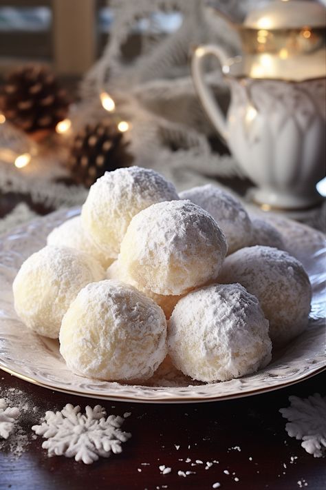 Sweetened Condensed Milk Snowballs, Snowball Recipe, Sweetened Condensed Milk Recipes, Condensed Milk Recipes, Snowball Cookies, Crunchy Pecans, Milk Recipes, Sweetened Condensed Milk, Yummy Sweets