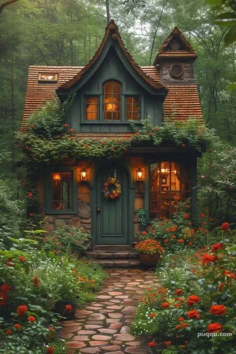 cottagecore-aesthetic-ideas Cottage Core Forest Aesthetic, Cottagecore Exterior House, Cute Cottagecore House, Cottagecore Building, Cottage Aesthetic House, Cottagecore Exterior, Cottagecore House Exterior, Fairy Cottage Aesthetic, Cottagecore Academia Aesthetic