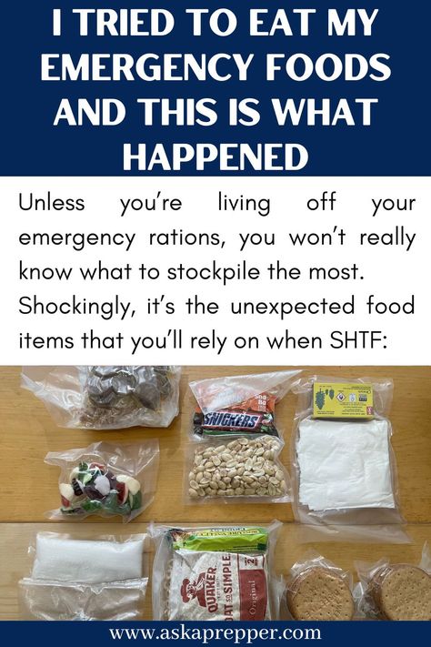 Unless you’re living off your emergency rations, you won’t really know what to stockpile the most. Shockingly, it’s the unexpected food items that you’ll rely on when SHTF: Survival Canned Food, Emergency Preparedness Fair Ideas, Prepping Food Survival, Best Emergency Food Survival Kits, Prepper Meals, Shtf Recipes, Stocking Up On Food For Emergencies, Ww3 Prepping, Food Rations Survival