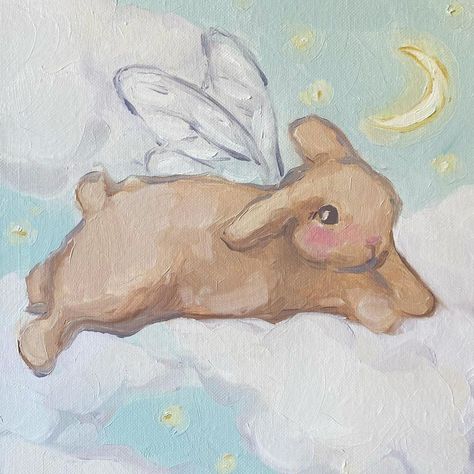 Study Apps, Bunny Painting, Soyut Sanat Tabloları, Cute Paintings, Bunny Art, Arte Inspo, Art Kids, Art Inspiration Painting, Cute Doodles