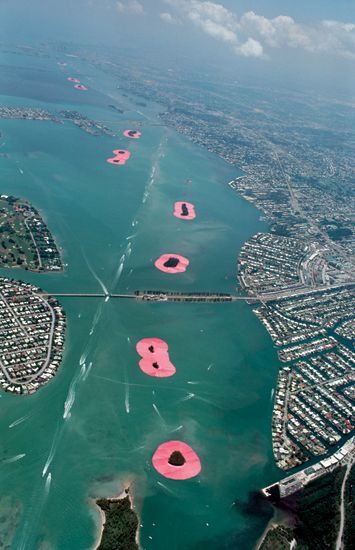 Surrounded Islands, Biscayne Bay, Greater Miami, Florida, 1980-83, Christo and Jeanne-Claude Christo And Jeanne Claude, Jeanne Claude, Earth Art, Big Art, Museum Exhibition, Sculpture Installation, Land Art, Environmental Art, Miami Florida