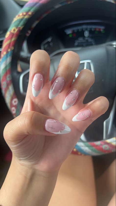 Star French Nails, Star French Tips, French Nails With Stars, French Tip Star Nails, Star French Tip Nails, French Tip With Stars, Nye Nails, Hoco Nails, 2022 Nails