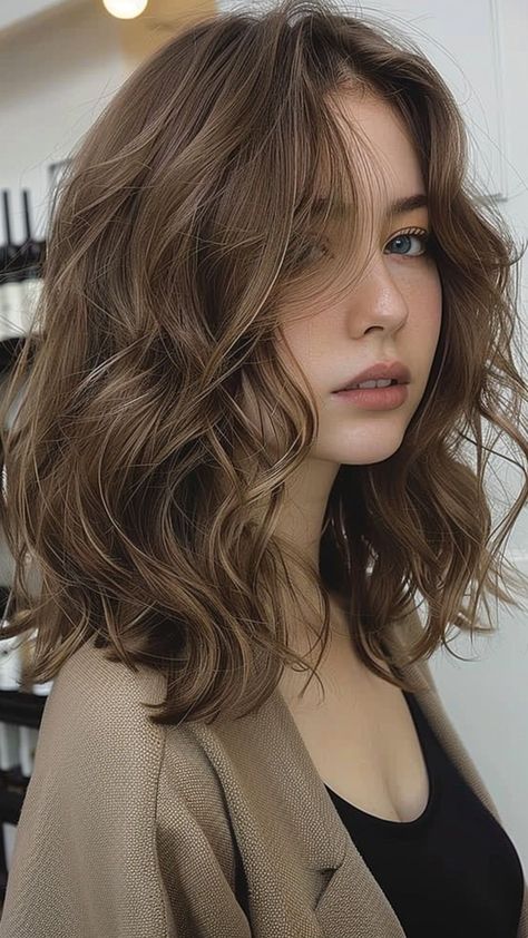 Stylish Blonde Straight Short Human Hair Wigs Blonde Highlights On Hair Brown, Short Hair With Brown Color, Hair Color Model, Brown Girl Haircut, Colorhair Haircolor, Short Hair Updo Brunette, Chocolate Hair Color Highlights, Blonde In Dark Hair, Brown Hair Models Woman