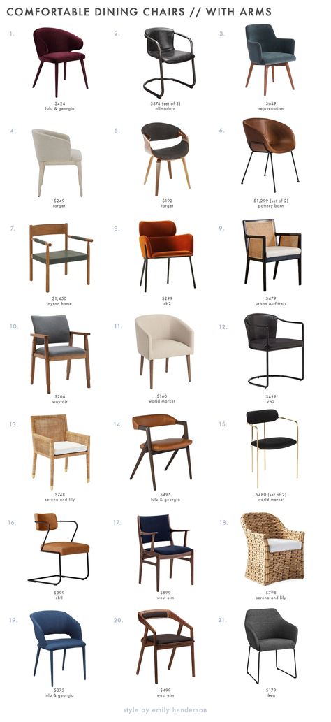 Accent Chairs For Dining Room Table, Feminine Conference Room, Arm Chair Dining Room, Dining Chairs Comfortable, Restaurant Furniture Design Chairs, Comfortable Dining Chairs With Arms, Dining Chair Inspiration, Most Comfortable Dining Chairs, Comfortable Kitchen Chairs