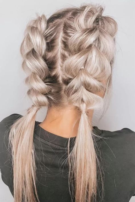 Braids Pulled Back, Pull Through Braid, Pigtail Hairstyles, Hair Stylies, Work Hairstyles, Long Blonde, Hairstyles Easy, Hair Clothes, Long Blonde Hair