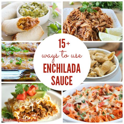 15+ Ways To Use Enchilada Sauce - whether homemade or canned, there is so many ways to use enchilada sauce for a delicious dinner! Can Enchilada Sauce Recipes, Dinner With Enchilada Sauce, Recipes That Use Enchilada Sauce, How To Use Enchilada Sauce, Enchilada Sauce Recipes With, Meals With Enchilada Sauce, Recipes Using Canned Red Enchilada Sauce, Enchilada Sauce Dinner Ideas, Canned Enchilada Sauce Recipes