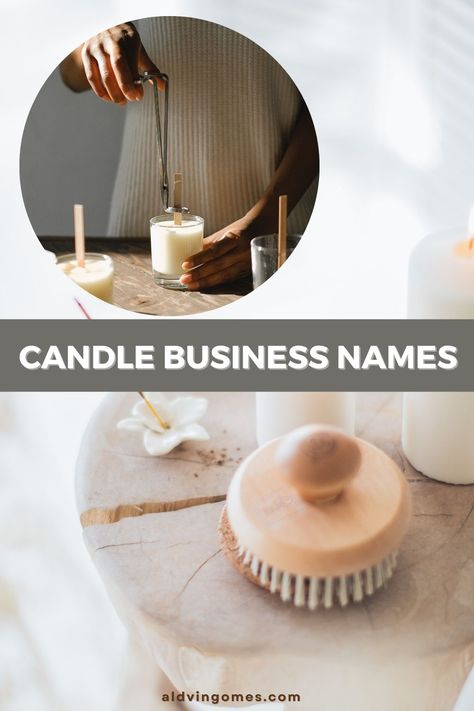 🕯️ Elevate Your Ambiance with Elegance! 🌟 Explore our curated collection of enchanting candle business names. From timeless classics to whimsical wonders, find the perfect name for your luminous venture. #CandleBusiness #BrandNaming #AmbianceMatters ✨ Names For Candle Business, Candle Names Unique, Candle Business Names Ideas, Candle Business Names, Candle Names, Business Name Ideas, Candle Projects, Candle Bar, Aesthetic Names