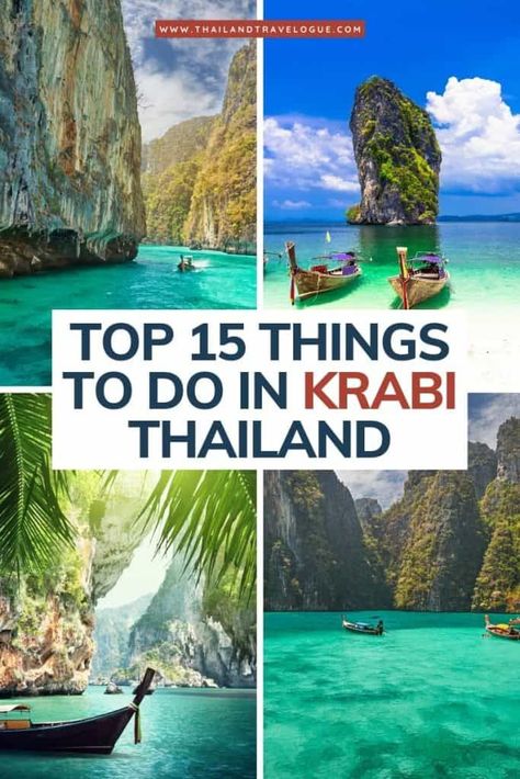 Things to do in Krabi | thailand adventure, honeymoon in thailand, best islands in thailand, thailand trip, vacation thailand, things to do in thailand, thailand island hopping, thailand things to do in, thailand itinerary, krabi thailand, thailand krabi #thailand #asia #traveldestinations #traveltips #travelguide #travelhacks #bucketlisttravel #amazingdestinations #travelideas Thailand Island Hopping, Vacation Thailand, Thailand Sunsets, Krabi Island, Thailand Krabi, Thailand Travel Destinations, Thailand Honeymoon, Thailand Itinerary, Thailand Vacation