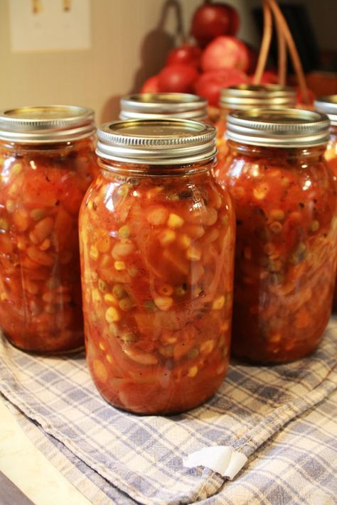 Home Canned Vegetable Soup, Soups Good For Canning, Canning Veggie Soup, Tomatoe Canning Ideas, Vegetarian Pressure Canning Recipes, Vegetable Soup To Can, Canning Vegetable Soup With Meat, Pressure Canning Vegetable Beef Soup, Can Vegetable Soup Recipes